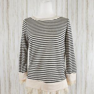 {Hailey & Co.} Striped Lace Bottom Top